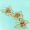 Vintage Monet Butterfly Brooches   Rhinestone Sprays   Retro Glam Style   Set of 3