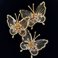 Monet Vintage Rhinestone Butterfly Brooch Set at bitchinretro.com