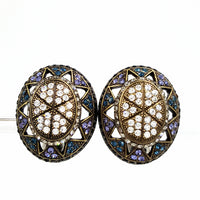 Joan Rivers Byzantine Styled Rhinestone Earrings at bitchinretro.com