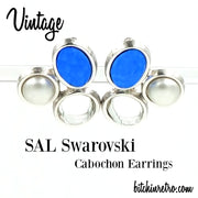 SAL Swarovski Vintage Cabochon Earrings at bitchinretro.com